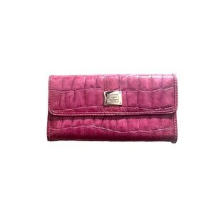 Liz Claiborne Fuchsia Pink Alligator Wallet
